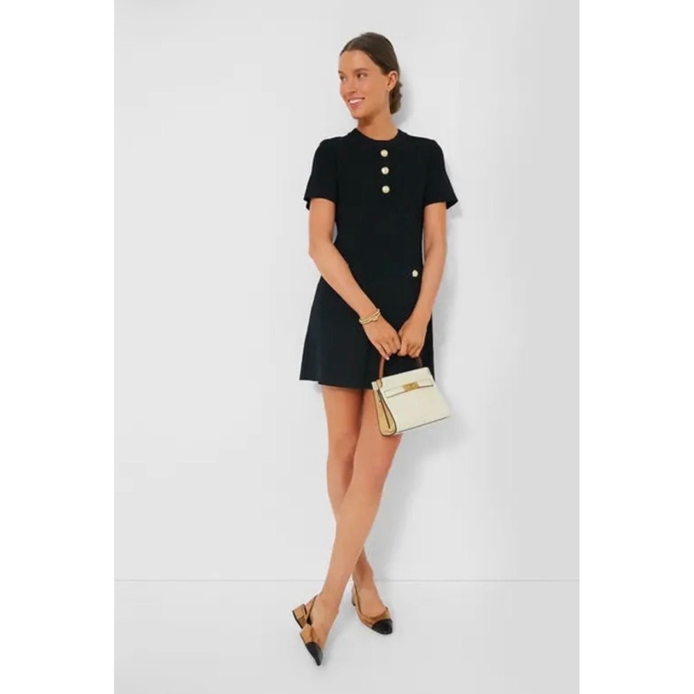 Hyacinth House Tuckernuck Barbara Knit Mini Dress Sz S Black & Gold Luxury Euro